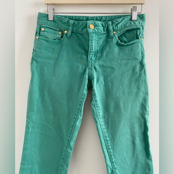Tory Burch Green Alexa Cropped Skinny Jeans Size 28 - Picture 5 of 12